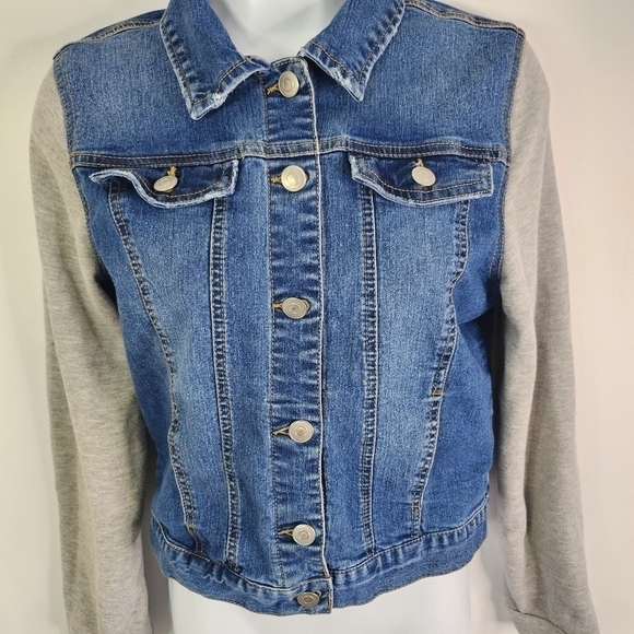 LOVE TREE DENIM Cropped Jean Jacket Women's Medium - Picture 5 of 9